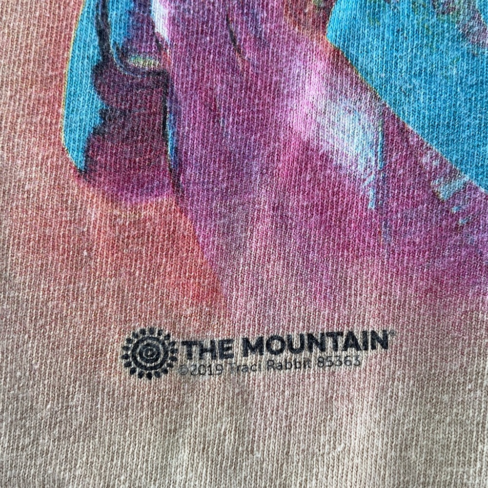 The Mountain Native American T Shirt 2XL Beige Cotton Art Graphic Nature •Mark - Picture 3 of 15